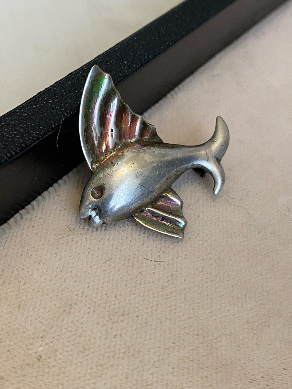 Vintage Sterling Silver Fish Brooch 925